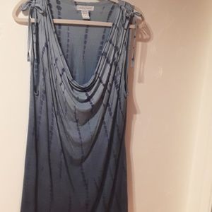 Nomadic traders steel blue ombre, cowl neck tunic